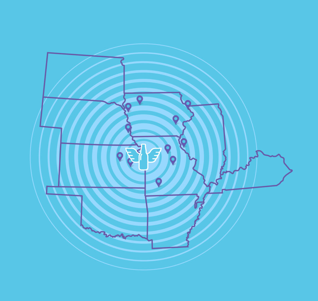 Ripple Glass Regional Processing Network Map